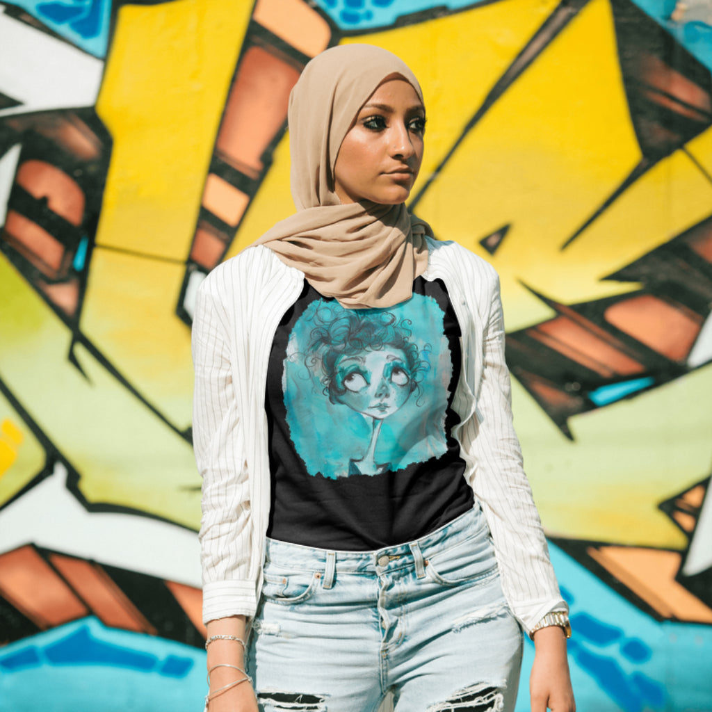 T-SHIRT FEMME 100% COTON BIO, Misspopote - Blue