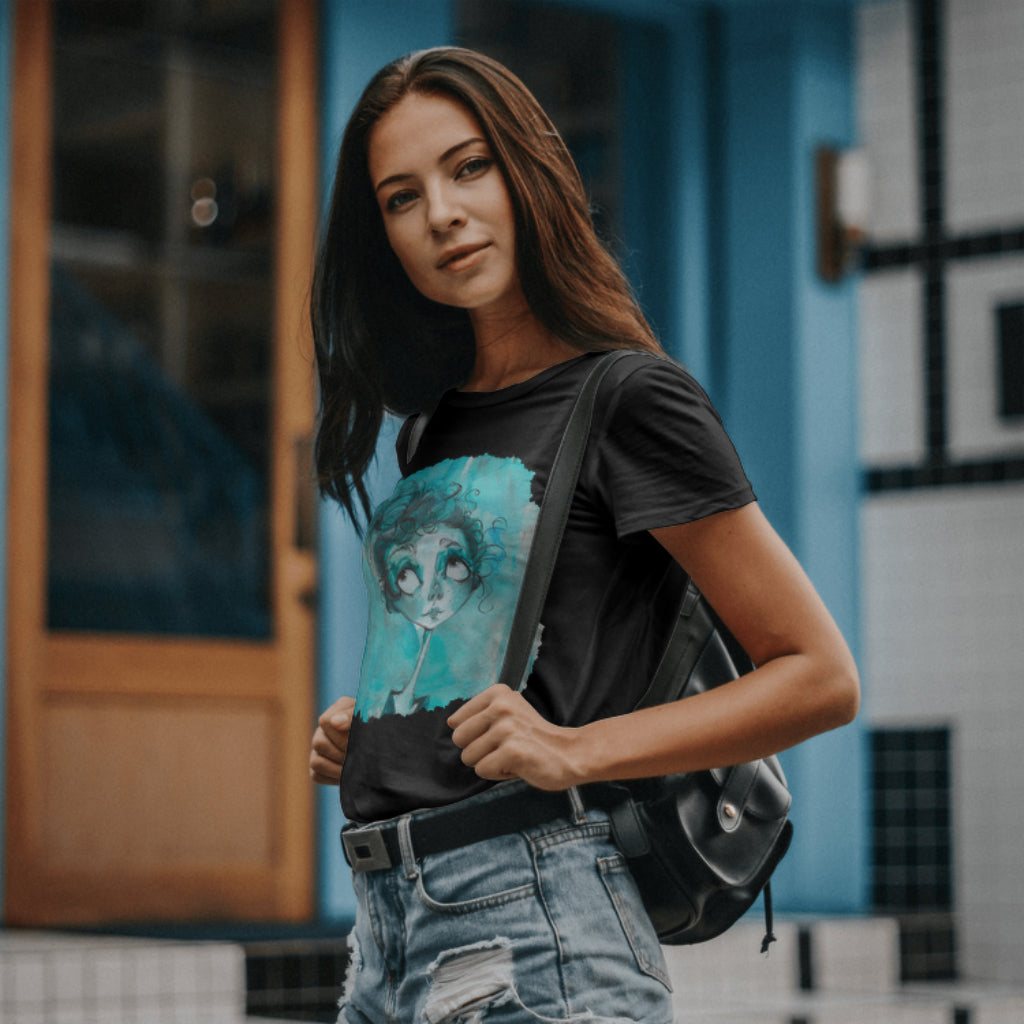 T-SHIRT FEMME 100% COTON BIO, Misspopote - Blue