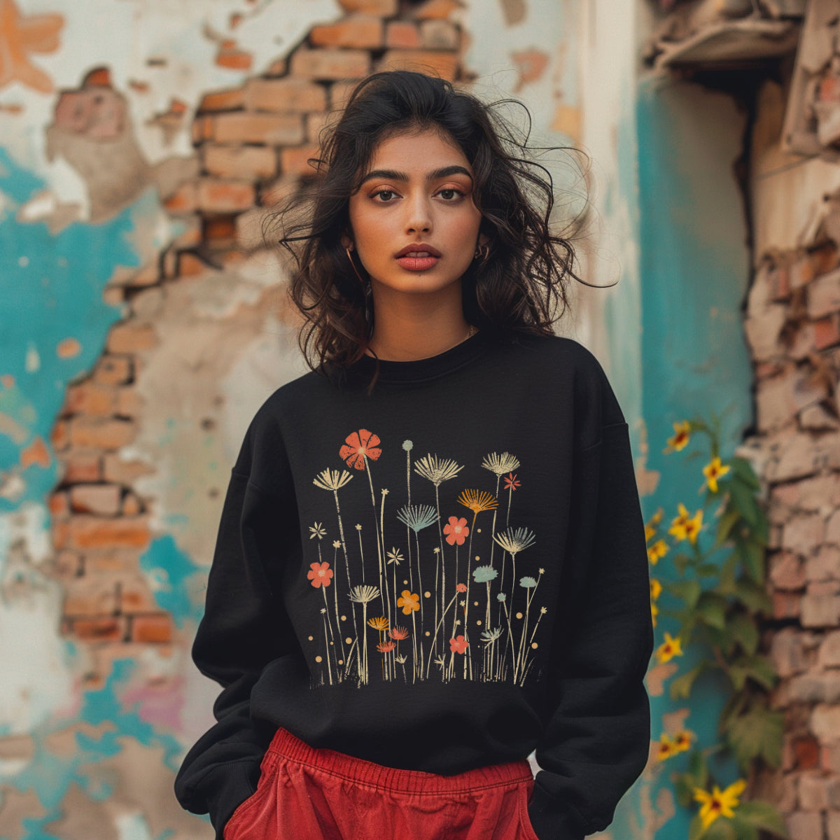 SWEAT-Shirt UNISEXE Léger 100% COTON BIO, Spring Chic - Spring Flowers