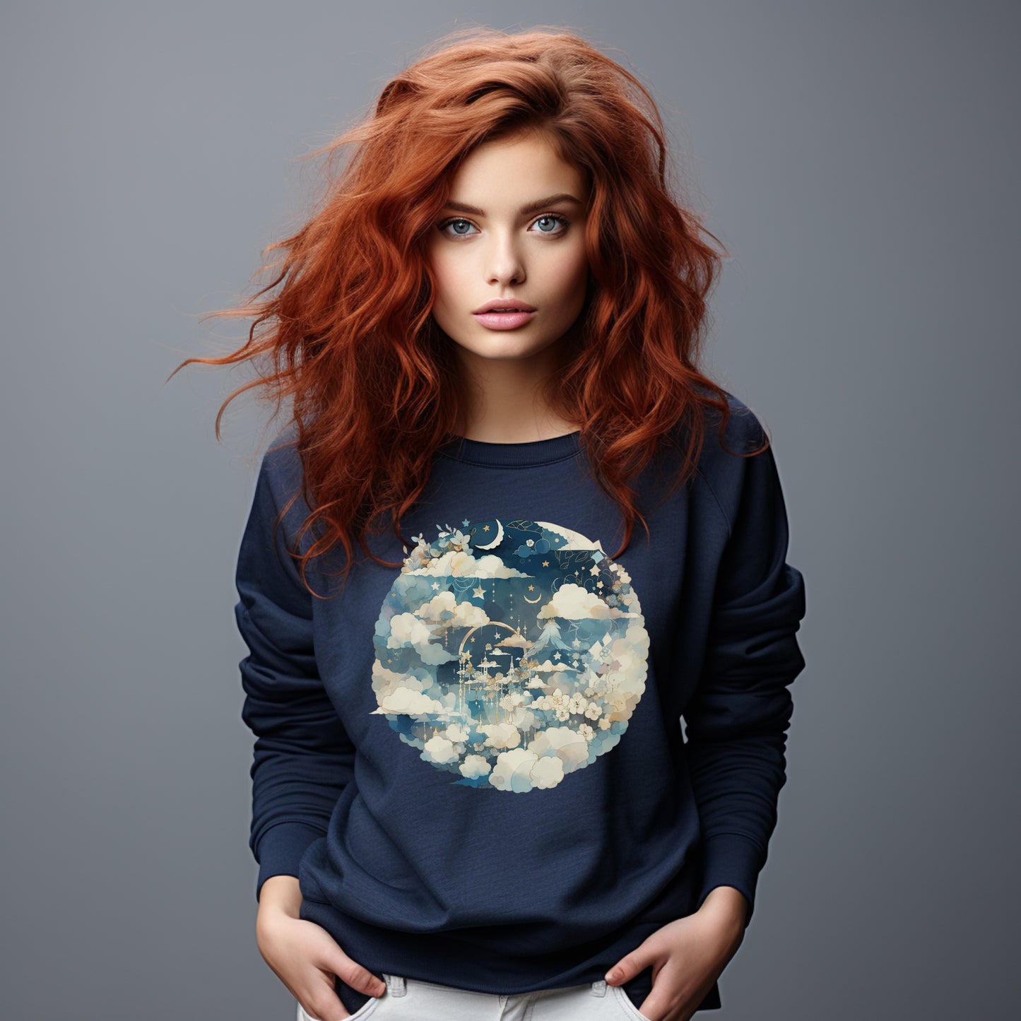 SWEAT-Shirt UNISEXE Léger en COTON BIO, Spring Chic - Clouds