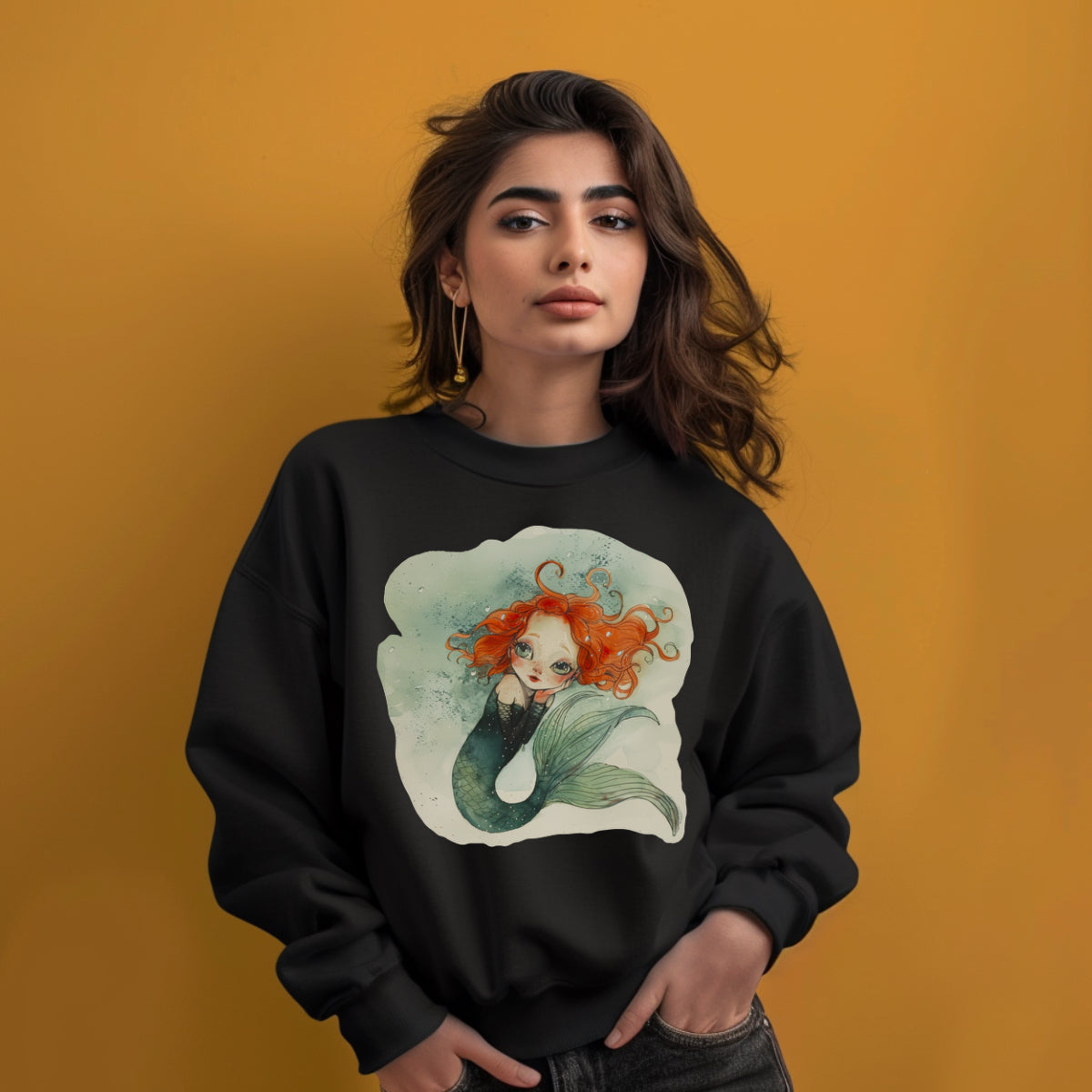 SWEAT-Shirt UNISEXE Léger 100% COTON BIO, Misspopote Mermaid