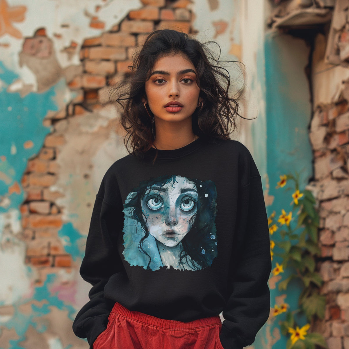 SWEAT-Shirt UNISEXE 100% COTON BIO, Misspopote - Deep Blue