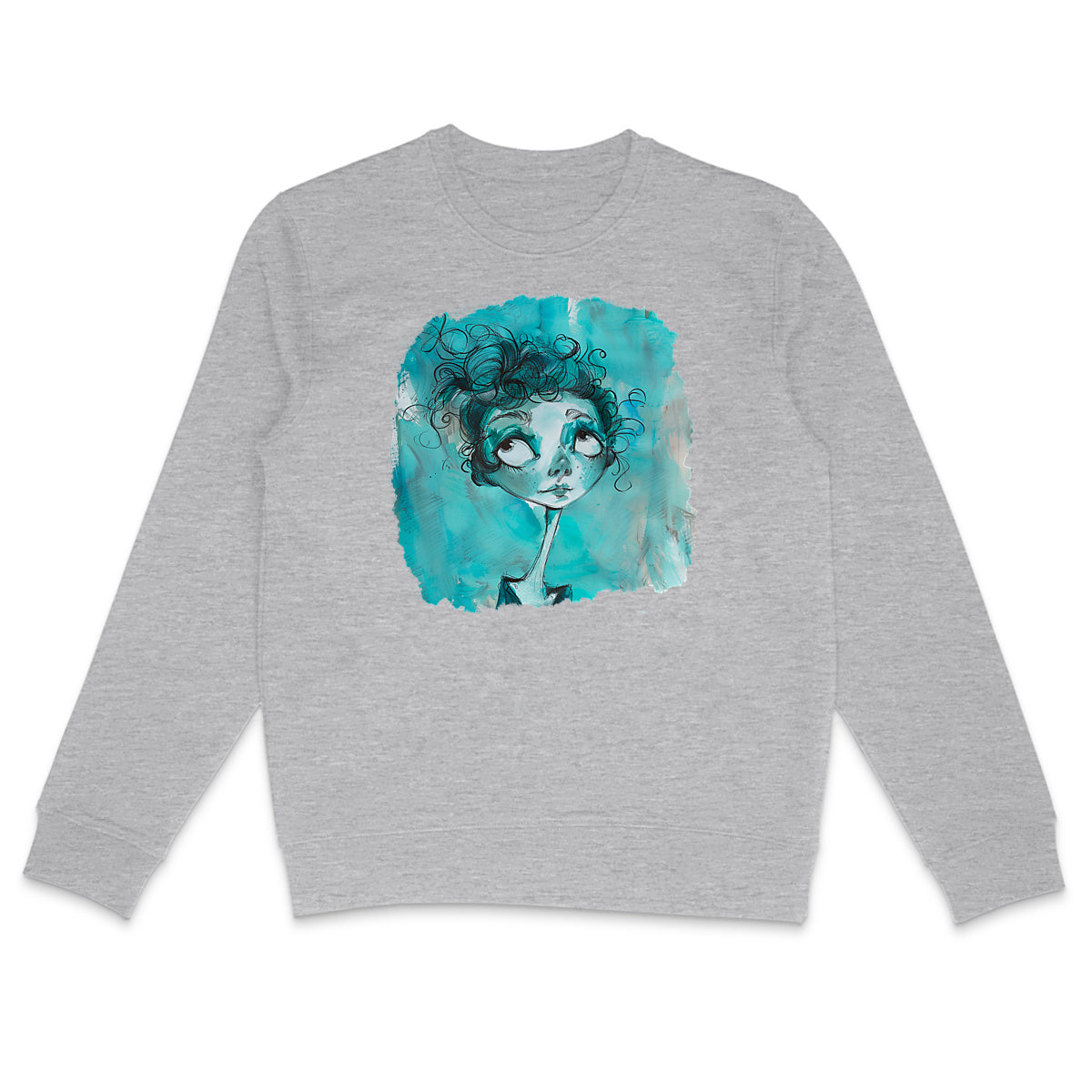 SWEAT-Shirt UNISEXE Léger en COTON BIO, Misspopote - Blue