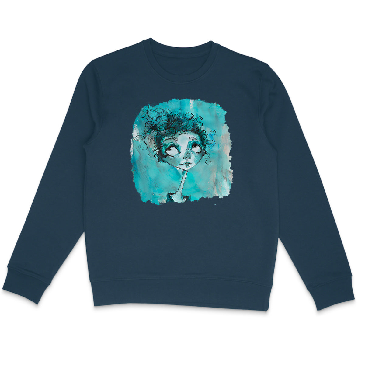 SWEAT-Shirt UNISEXE Léger en COTON BIO, Misspopote - Blue