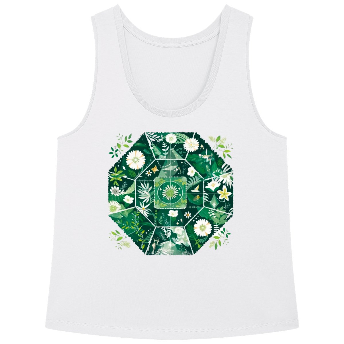 DEBARDEUR FEMME 100% COTON BIO, AMPLE, Spring Chic - Forest Mandala