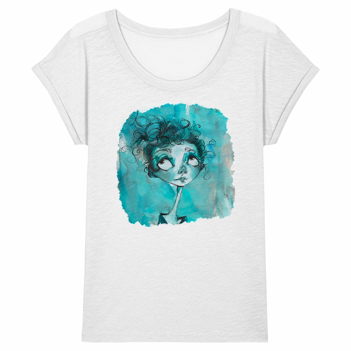 T-SHIRT FEMME 100% COTON BIO, Misspopote - Blue