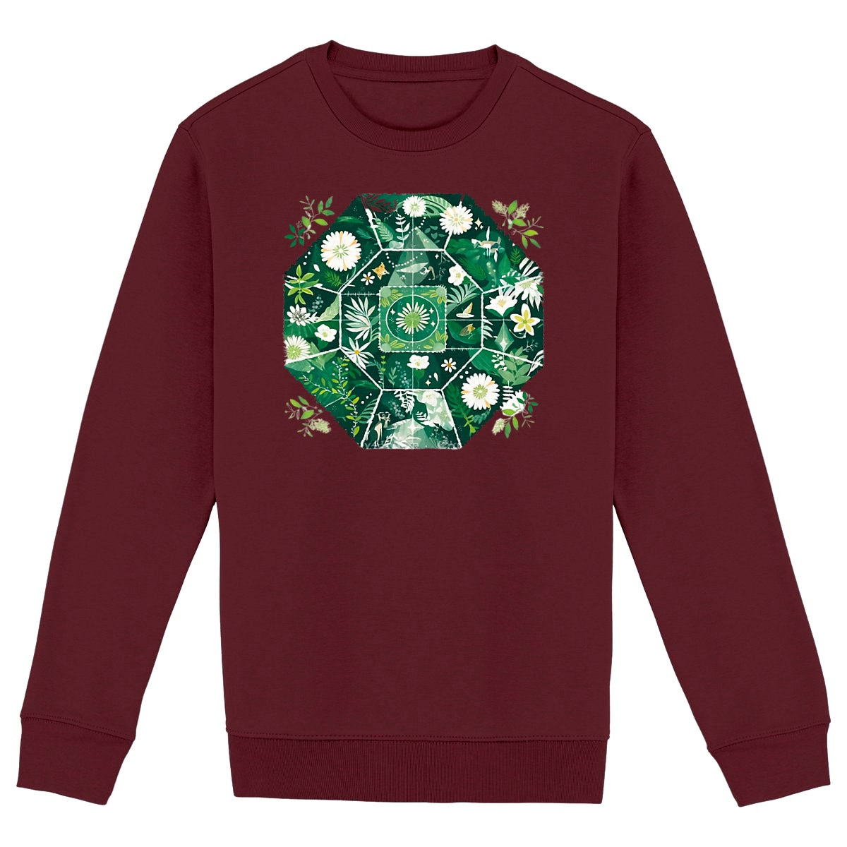 SWEAT-Shirt UNISEXE Épais en COTON BIO, Spring Chic - Forest Mandala