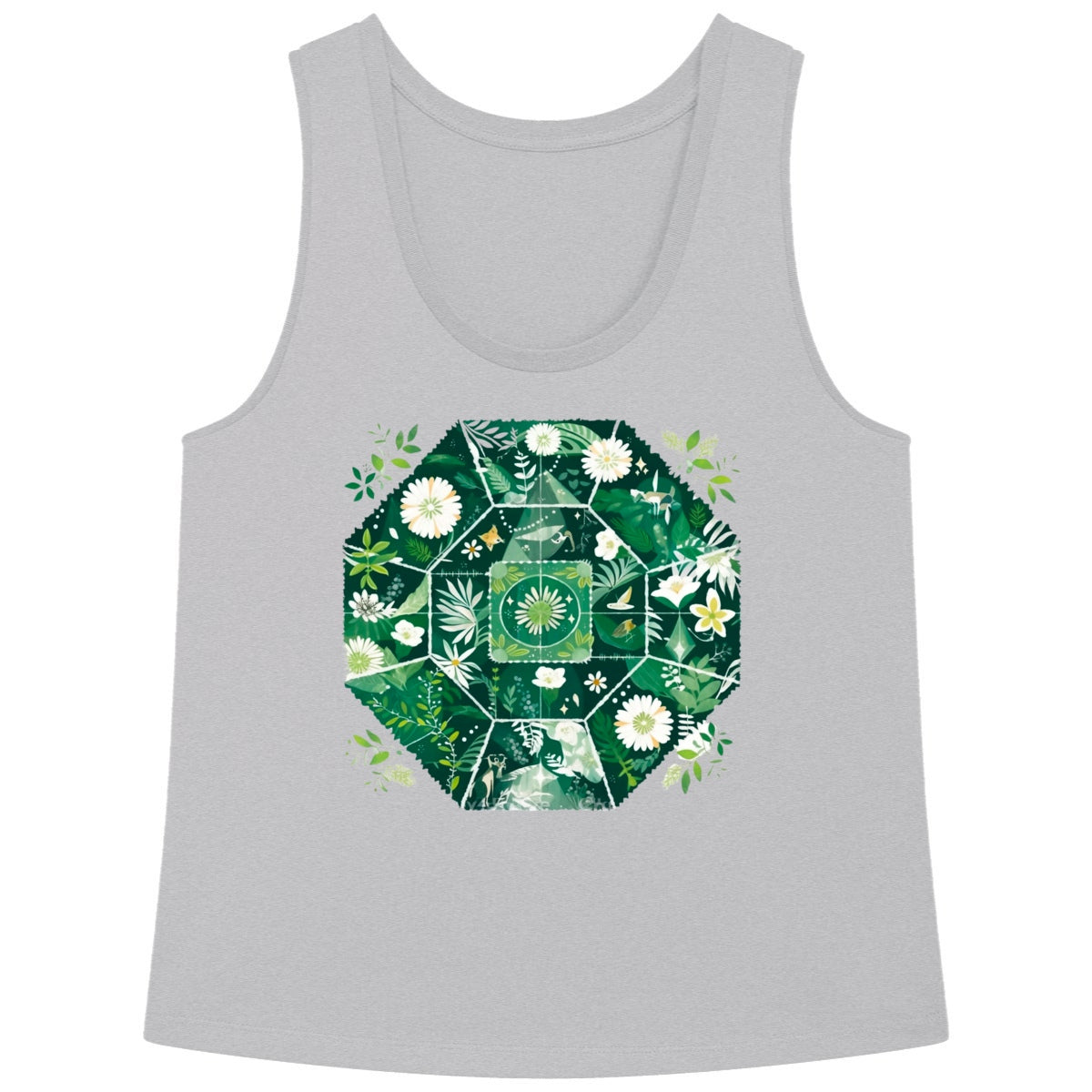 DEBARDEUR FEMME 100% COTON BIO, AMPLE, Spring Chic - Forest Mandala