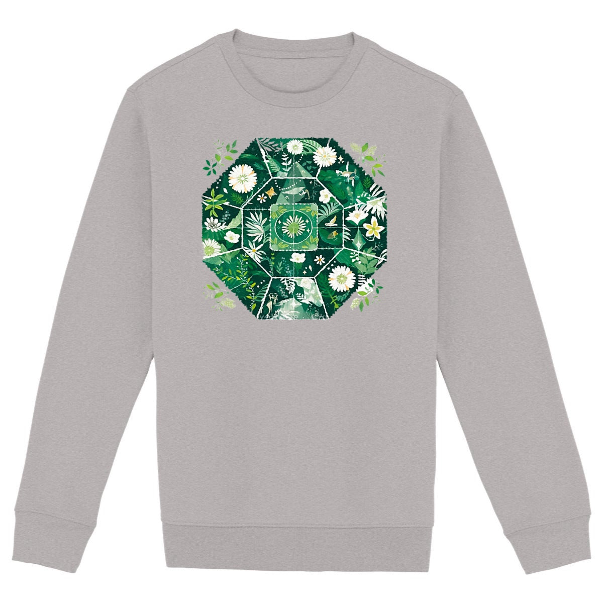 SWEAT-Shirt UNISEXE Épais en COTON BIO, Spring Chic - Forest Mandala