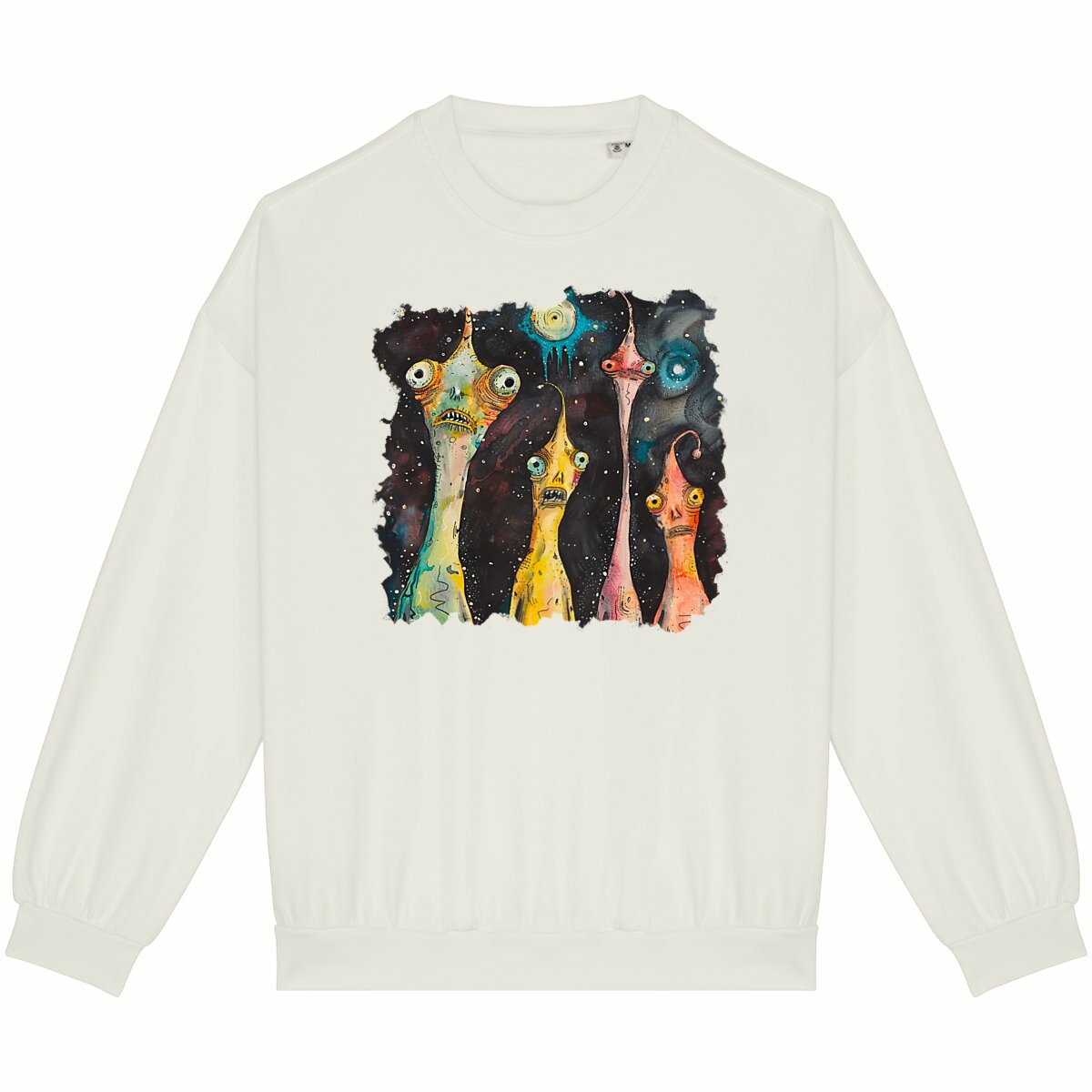 SWEAT-Shirt 100% COTON BIO, Misspopote - Purple and Orange