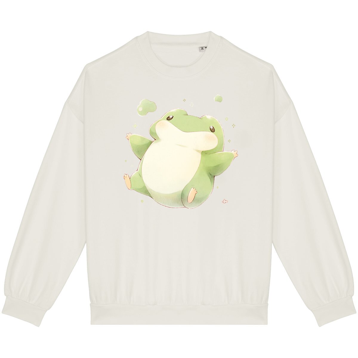 SWEAT-Shirt UNISEXE Léger 100% COTON BIO, Made in Portugal, Cute Frog