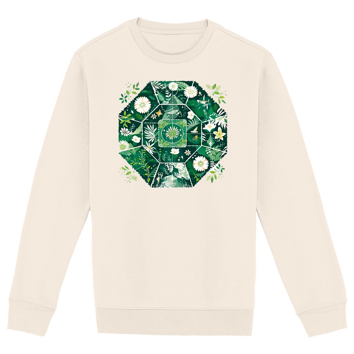SWEAT-Shirt UNISEXE Épais en COTON BIO, Spring Chic - Forest Mandala
