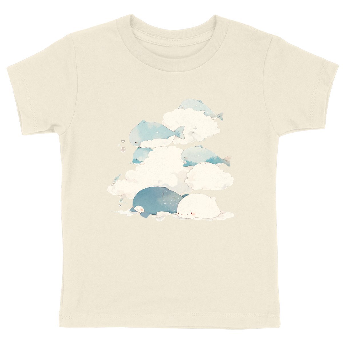 T-SHIRT ENFANT 100% COTON BIO, Spring Chic - Whales and Clouds