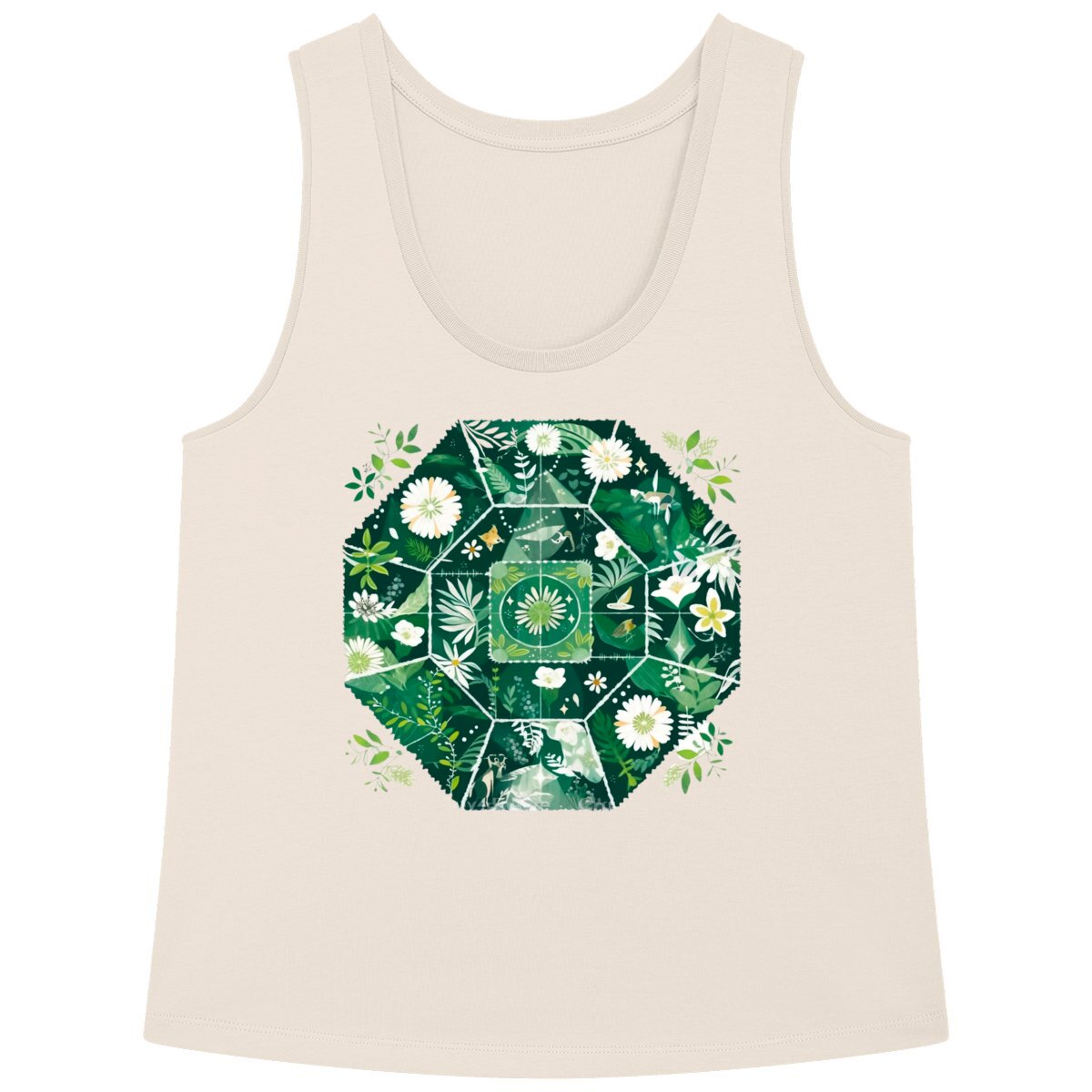 DEBARDEUR FEMME 100% COTON BIO, AMPLE, Spring Chic - Forest Mandala