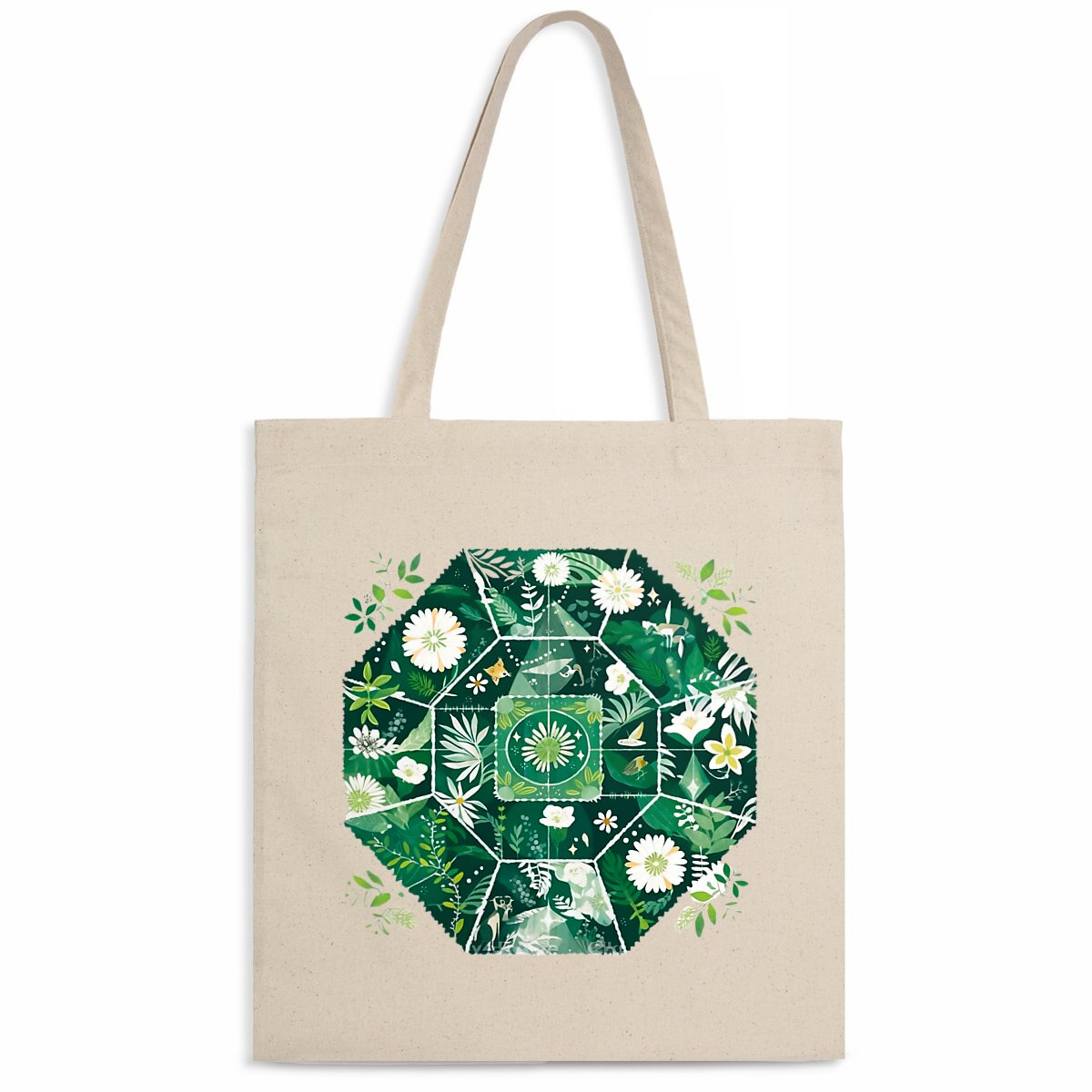 TOTEBAG Léger 100% COTON BIO, Spring Chic - Forest Mandala