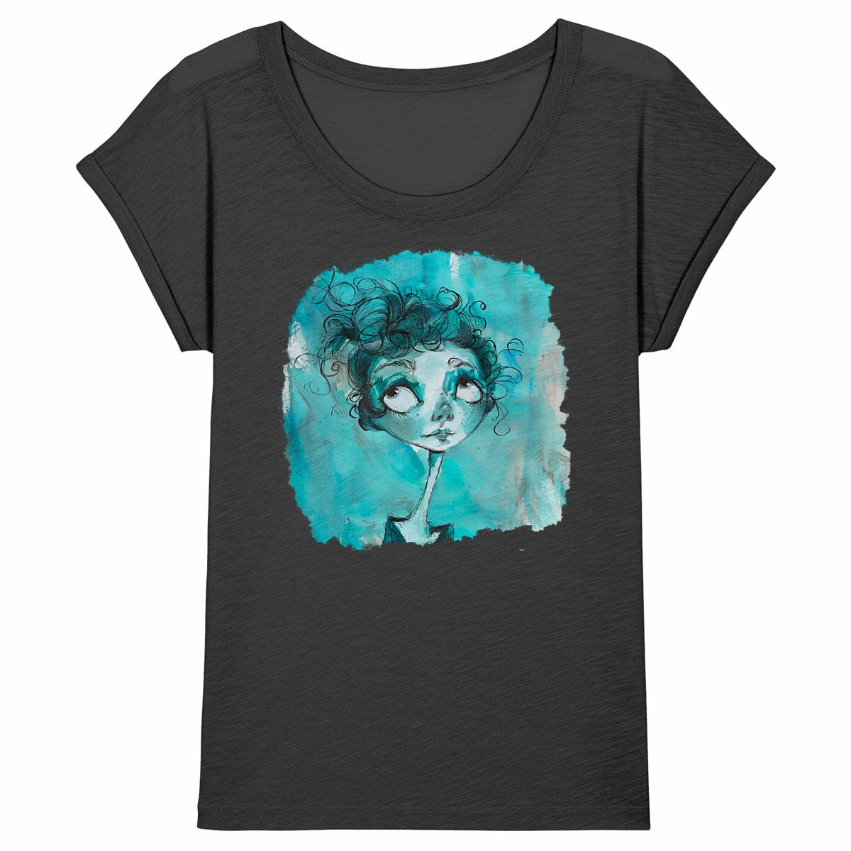 T-SHIRT FEMME 100% COTON BIO, Misspopote - Blue