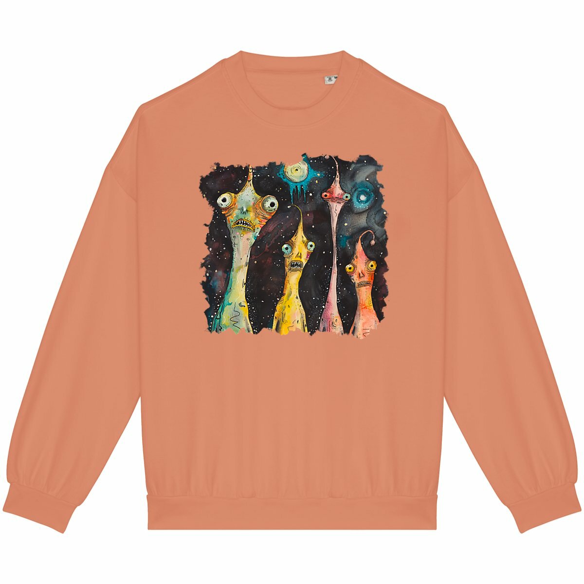 SWEAT-Shirt 100% COTON BIO, Misspopote - Purple and Orange