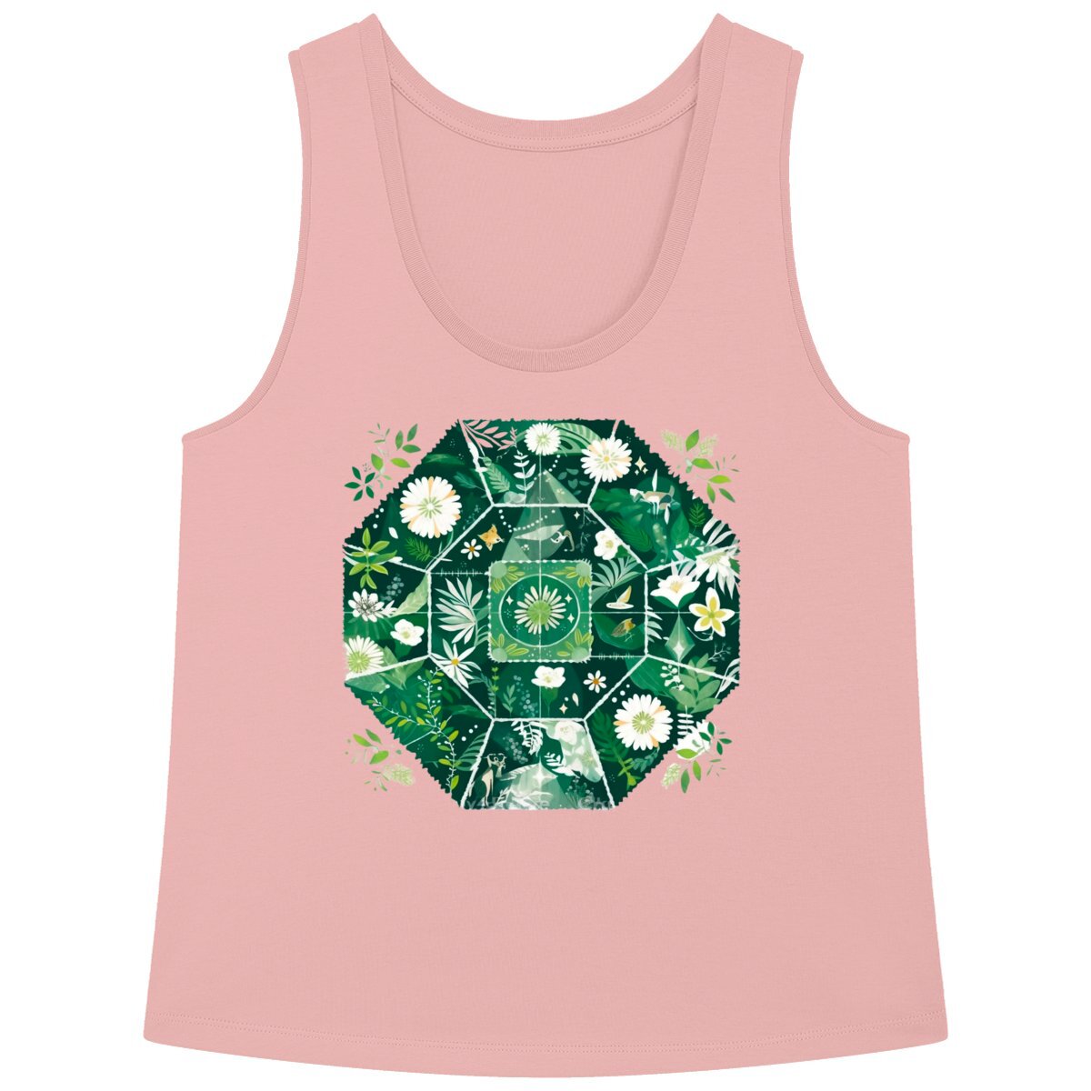 DEBARDEUR FEMME 100% COTON BIO, AMPLE, Spring Chic - Forest Mandala