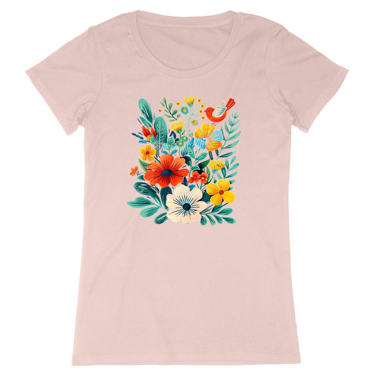 T-SHIRT FEMME 100% COTON BIO, Spring Chic - Flowers