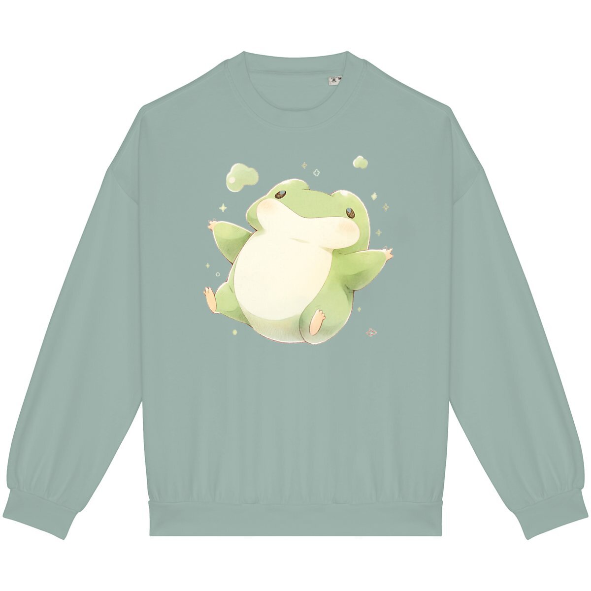 SWEAT-Shirt UNISEXE Léger 100% COTON BIO, Made in Portugal, Cute Frog