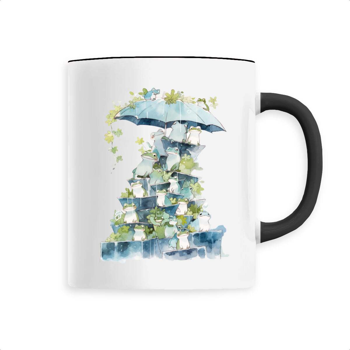 MUG en CÉRAMIQUE, Cute Rain & Frogs