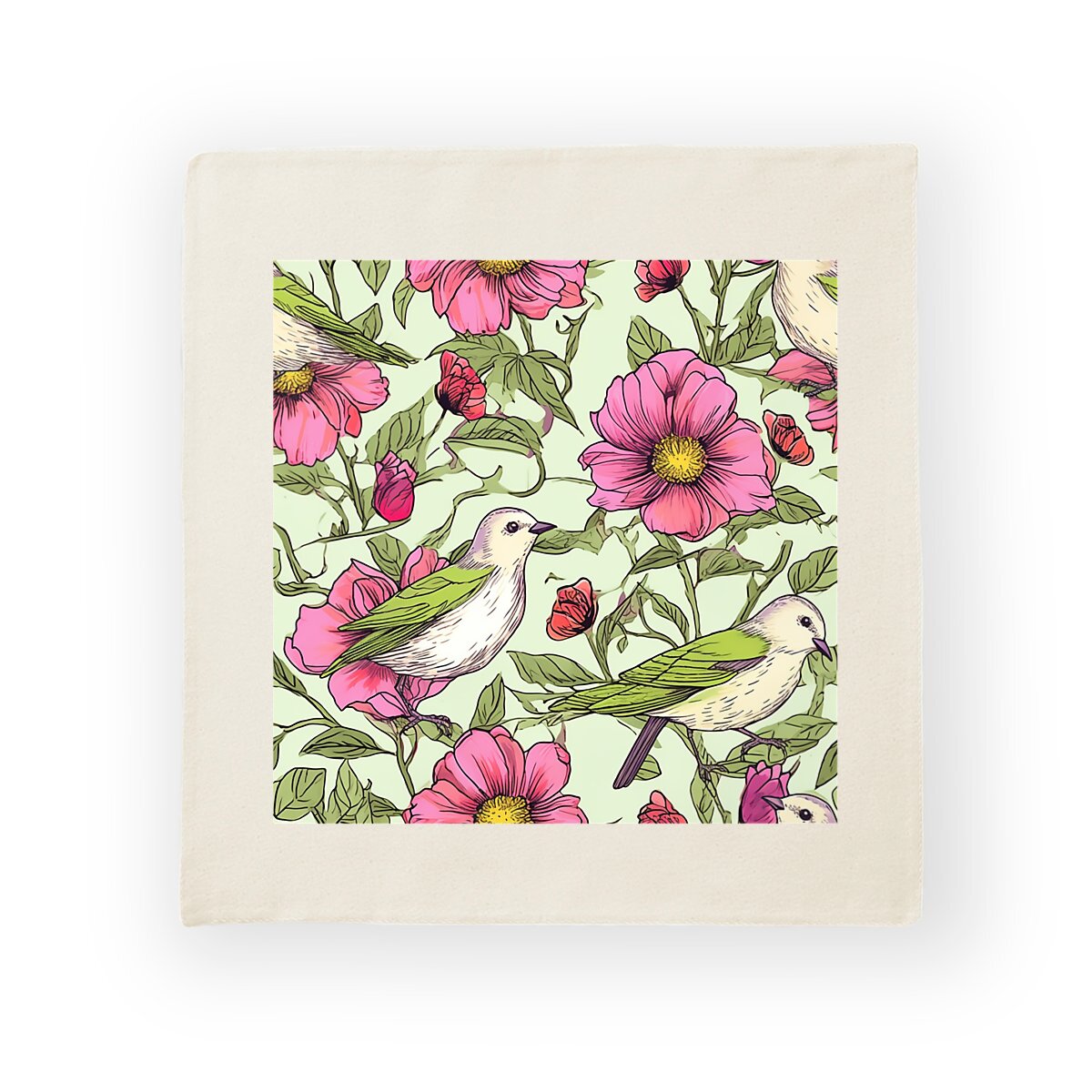 HOUSSE DE COUSSIN, Birds and Flowers