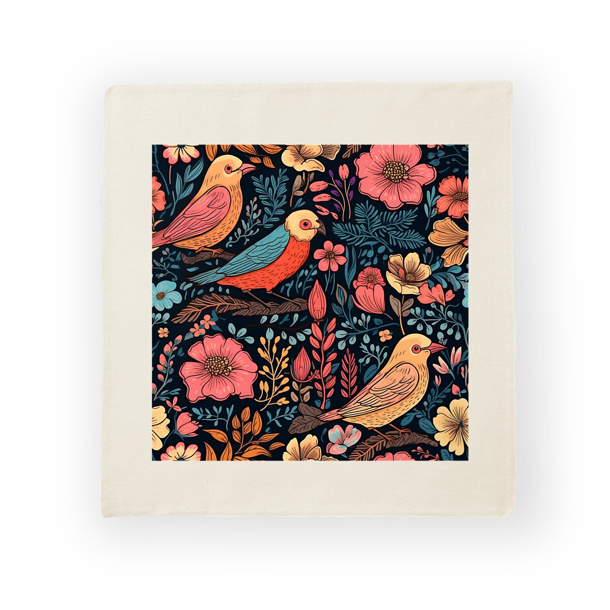 HOUSSE DE COUSSIN, Birds and Flowers