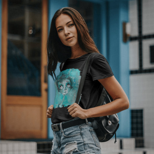 T-SHIRT FEMME 100% COTON BIO, Misspopote - Blue