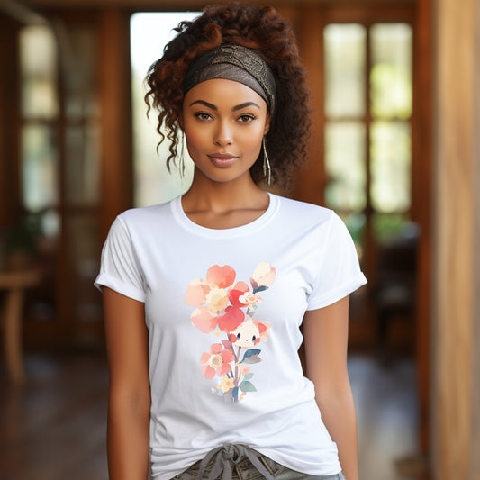 T-SHIRT FEMME 100% COTON BIO, Cute Flower