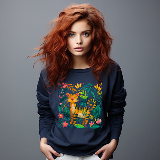 SWEAT-Shirt Épais UNISEXE en COTON BIO, Spring Chic - Jungle