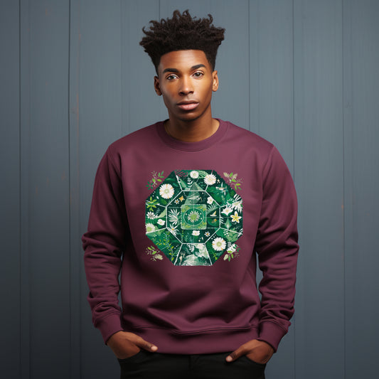 SWEAT-Shirt UNISEXE Épais en COTON BIO, Spring Chic - Forest Mandala