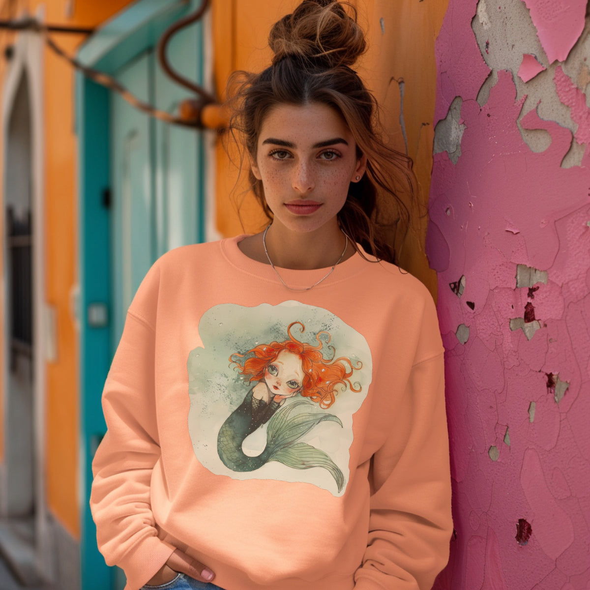 SWEAT-Shirt UNISEXE Léger 100% COTON BIO, Misspopote Mermaid