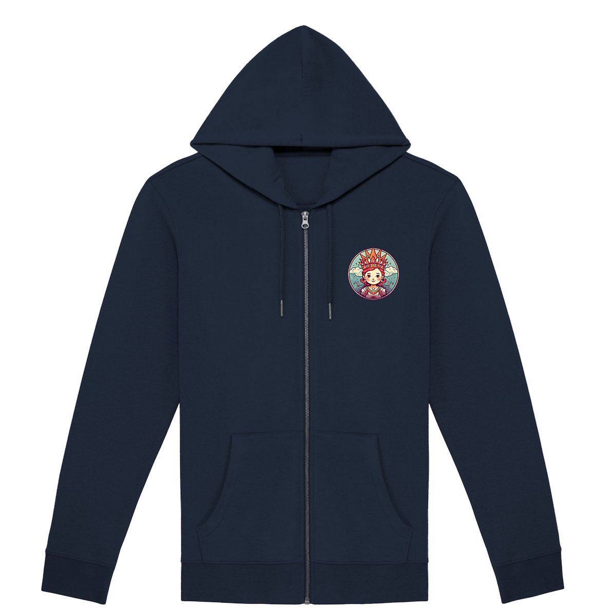 SWEAT à CAPUCHE Zippé UNISEXE en COTON BIO, Spring Chic - Popote Madame