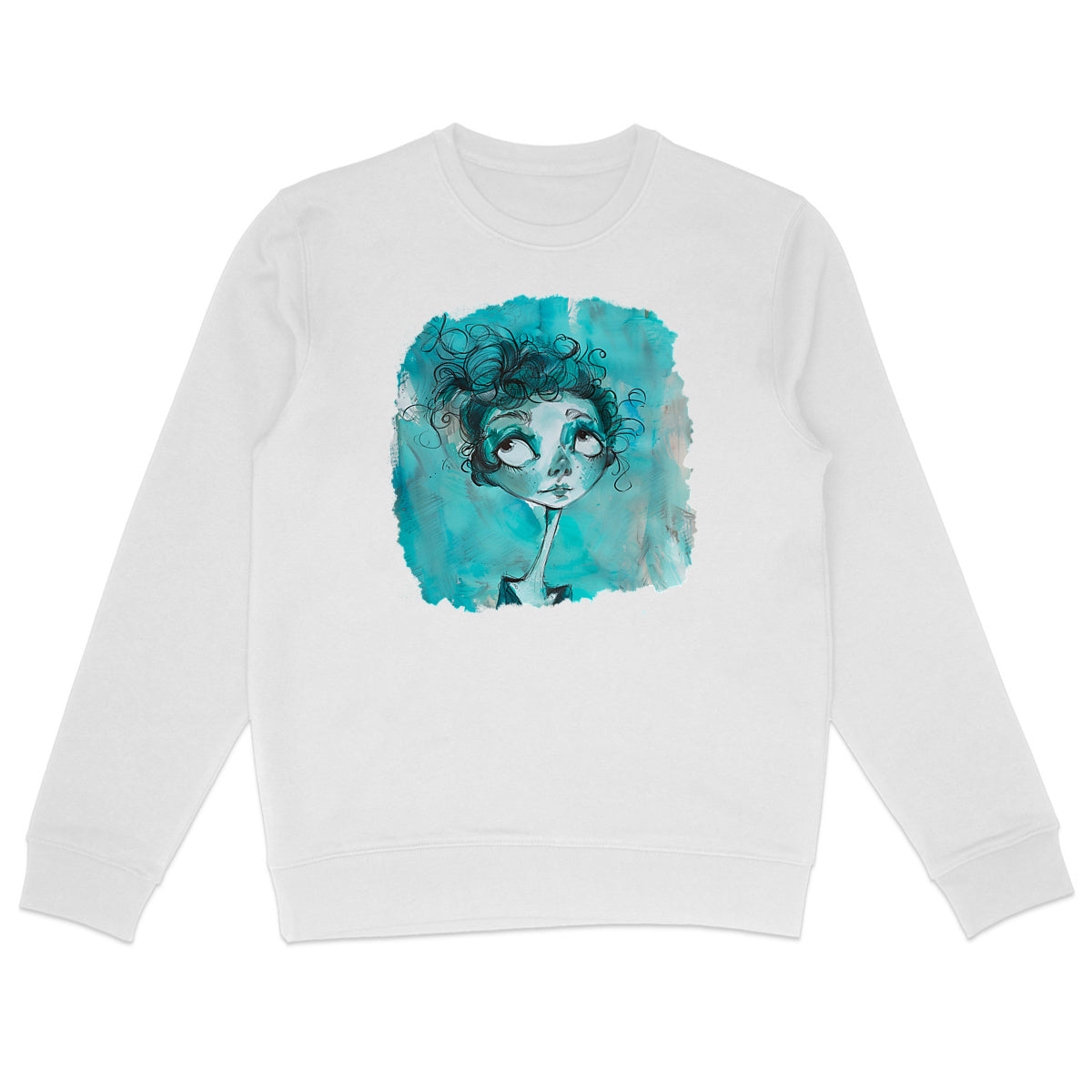 SWEAT-Shirt UNISEXE Léger en  COTON BIO, Misspopote - Blue