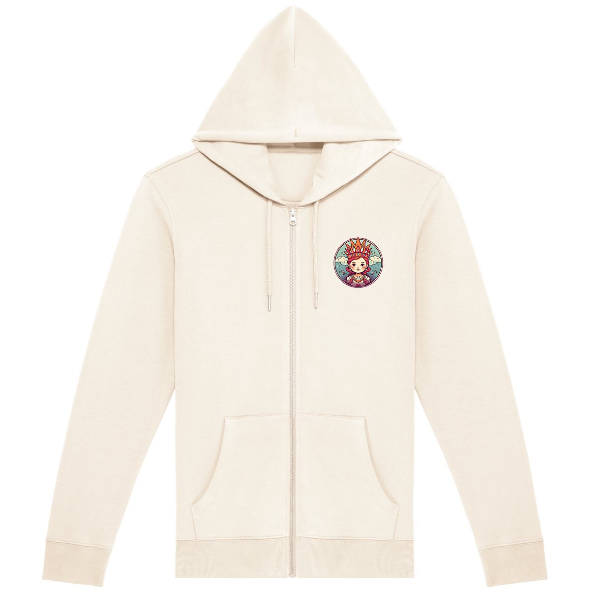 SWEAT à CAPUCHE Zippé UNISEXE en COTON BIO, Spring Chic - Popote Madame