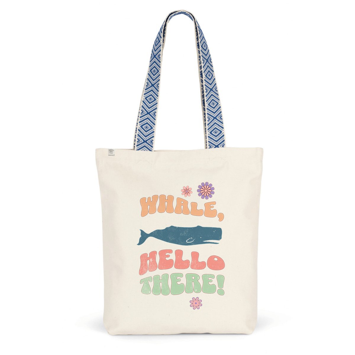 Sac en Coton Recyclé, Whale, Hello There!