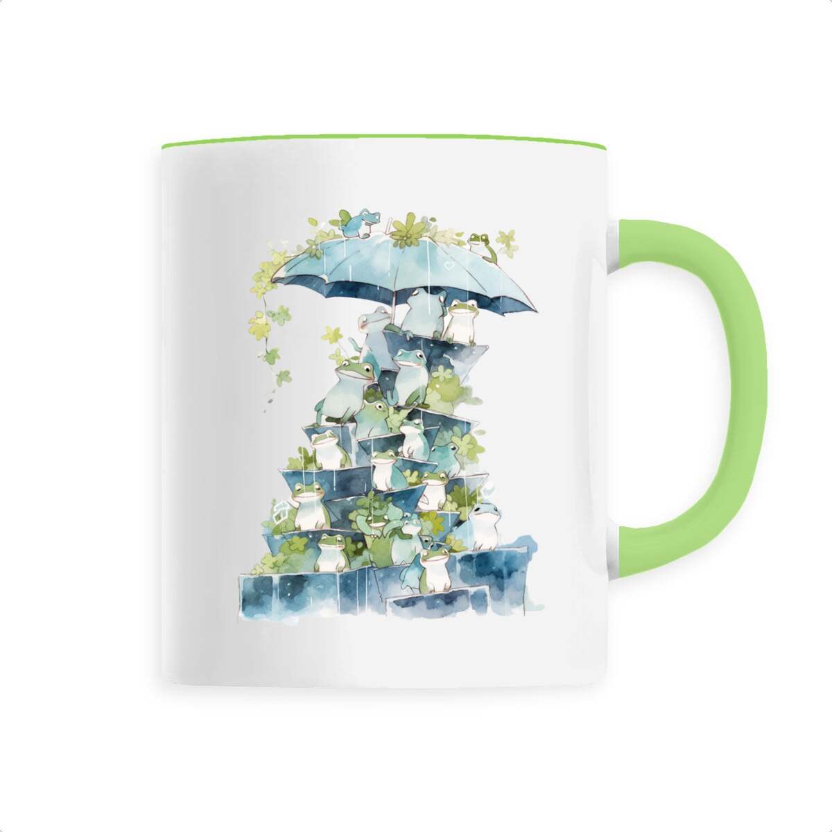MUG en CÉRAMIQUE, Cute Rain & Frogs