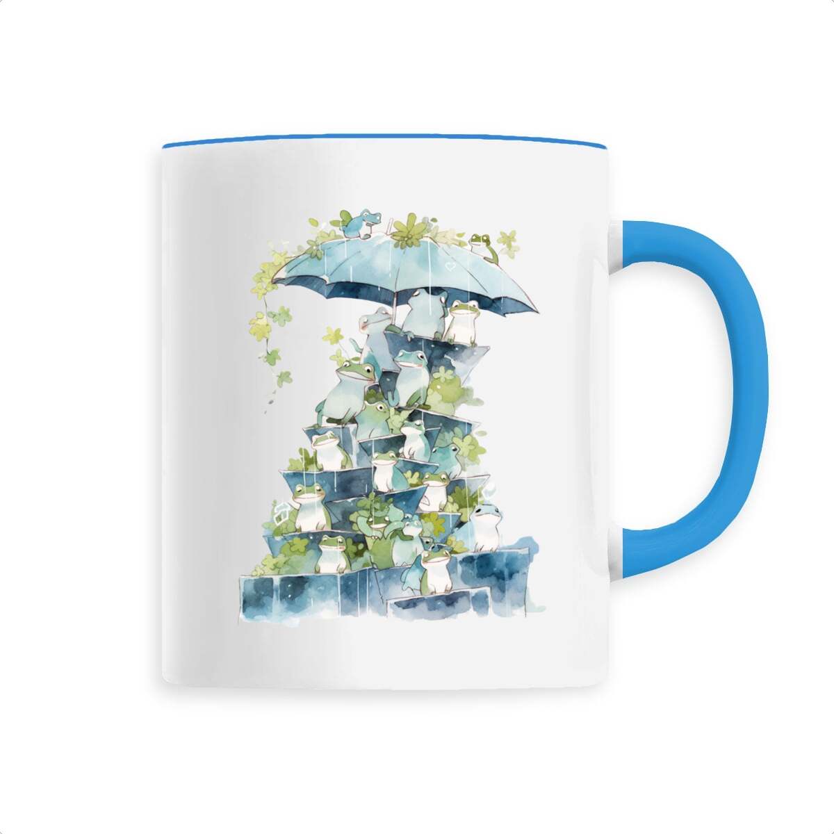 MUG en CÉRAMIQUE, Cute Rain & Frogs