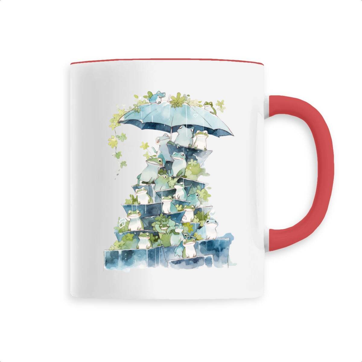 MUG en CÉRAMIQUE, Cute Rain & Frogs