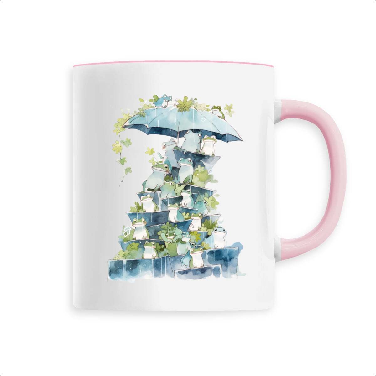 MUG en CÉRAMIQUE, Cute Rain & Frogs