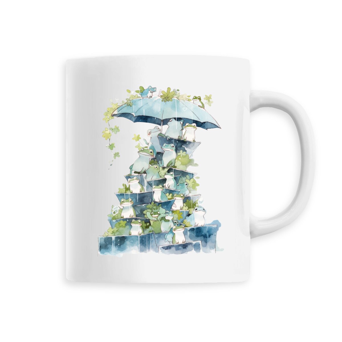 MUG en CÉRAMIQUE, Cute Rain & Frogs