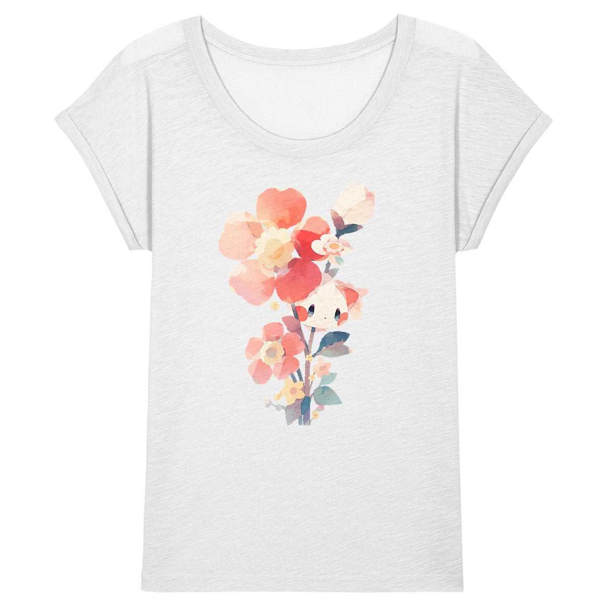 T-shirt Femme 100% coton bio, Cute Flower