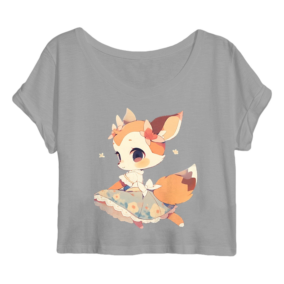 CROP TOP FEMME 100% COTON BIO, Cute Bambi