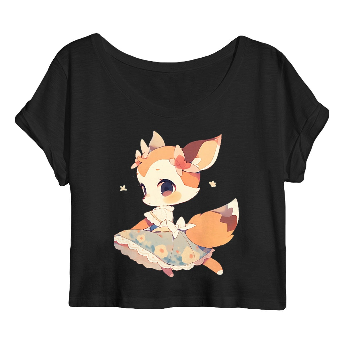 CROP TOP FEMME 100% COTON BIO, Cute Bambi